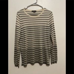 Vince Striped Lightweight Sweater Size M | Minimalist Neutrals